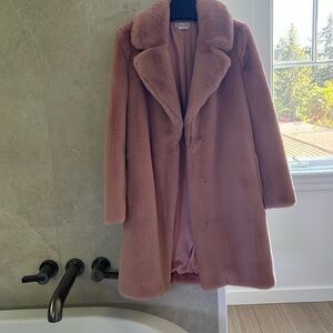 Lovers & Friends, size Medium, faux fur coat in blush